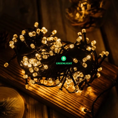 Dây đèn LED chiếu sáng chớp lục giác 40M/20M chính hãng, tô điểm lễ Tết, phích nối
