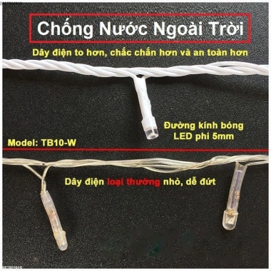 Dây Đèn LED Chống Nước 10-100m - Giảm Giá Đến 75k, Trang Trí Quán Cà Phê, Sân Vườn, Giáng Sinh
