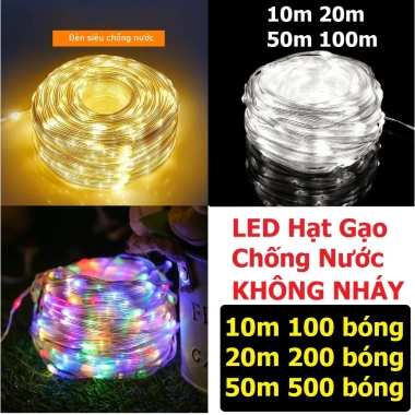 Dây Đèn LED Chống Nước 20-100m Không Nháy - Trang Trí Café Ngoài Trời Giáng Sinh Cây Thông Noel 2