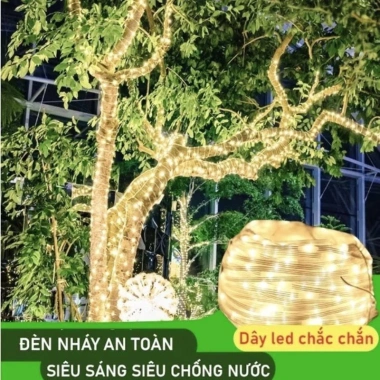 Dây Đèn LED Chống Nước 20-100m Không Nháy - Trang Trí Café Ngoài Trời Giáng Sinh Cây Thông Noel 4