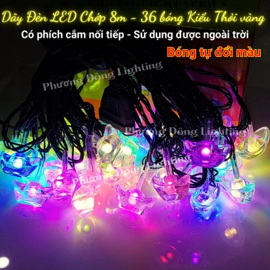 Dây đèn LED chớp 8m 36 bóng hoa mai, cắm nối tiếp, trang trí Tết, giá 70.000₫