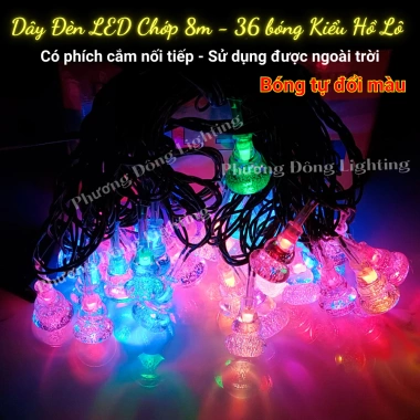 Dây đèn LED chớp 8m 36 bóng hoa mai, cắm nối tiếp, trang trí Tết, giá 70.000₫