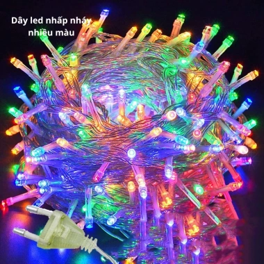 Dây Đèn Led Chớp Nháy 6m Nhiều Màu - Trang Trí Noel, Tết, Ngoài Trời 220V