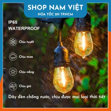 Dây Đèn LED Chuôi E27 Chống Nước, Kèm Bóng Đèn, Trang Trí Ngoài Trời - 299k 4 Dây Đèn LED Chuôi E27 Chống Nước, Kèm Bóng Đèn, Trang Trí Ngoài Trời - 299k 4