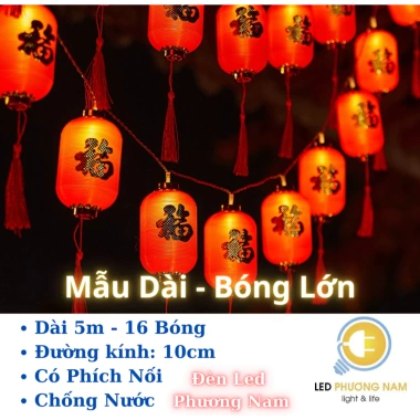 Dây đèn LED Đèn lồng đỏ treo Tết NOEL 5m 16 bóng - Giá ưu đãi 119.000₫