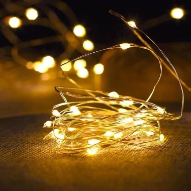 Dây đèn LED đom đóm nhấp nháy vàng nắng 3 chế độ dùng pin decor giá chỉ 5.000₫ 9