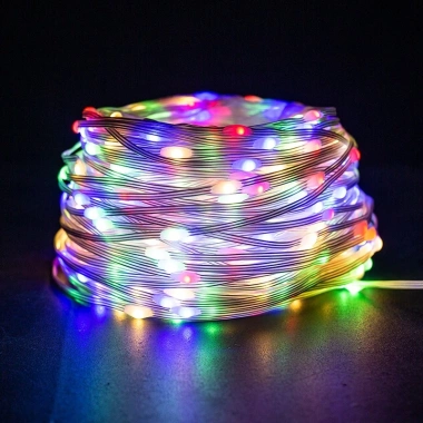 Dây đèn LED hạt gạo 100m chớp nháy nhiều màu chống nước trang trí nhà cửa lễ tết