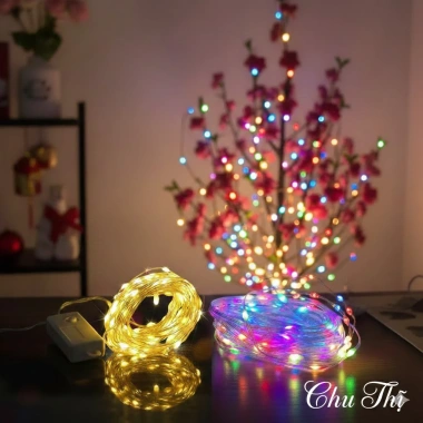 Dây Đèn LED Hạt Gạo 10m-100m Đèn Nháy Chống Nước Trang Trí Tết Cây Nhà Cửa