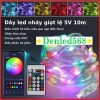 Dây đèn Led hạt gạo Ngọc trai xanh 8 chế độ, ngoài trời, chống nước, 99.000₫ 8