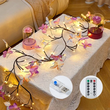 Dây Đèn LED Hình Bướm Ánh Sáng Vàng Ấm - Trang Trí Phòng Giá 99.000 VNĐ 3 Dây Đèn LED Hình Bướm Ánh Sáng Vàng Ấm - Trang Trí Phòng Giá 99.000 VNĐ 3