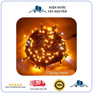 Dây Đèn Led Kim Cương Vàng - Cuộn Đèn Ngoài Trời Trang Trí Noel & Tết, 15.000 VND