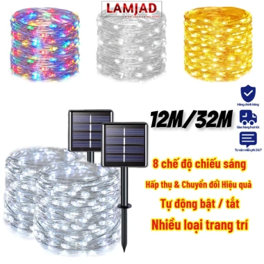 Dây Đèn LED LAMJAD 32M Năng Lượng Mặt Trời Chống Thấm, Trang Trí Sân Vườn, Giáng Sinh, Tiệc Cưới - Giá 78.999đ