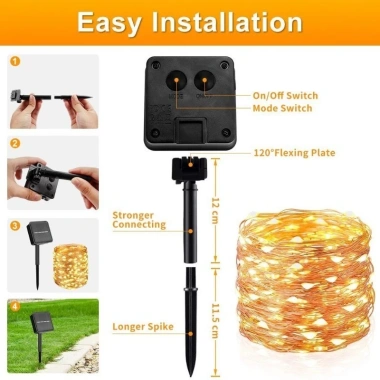 Dây Đèn LED LAMJAD 32M Năng Lượng Mặt Trời Chống Thấm, Trang Trí Sân Vườn, Giáng Sinh, Tiệc Cưới - Giá 78.999đ