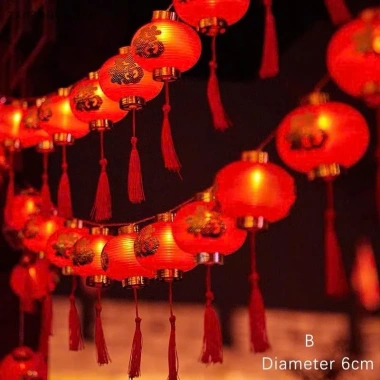 Dây Đèn LED Lồng Đèn Chữ Phúc Đỏ Thả Rèm - Chế Độ Nháy, Trang Trí Tết & Khai Trương, Giá Ưu Đãi 109.000₫