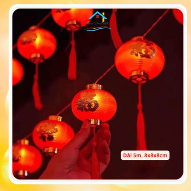 Dây đèn LED lồng đèn đỏ 5m - Siêu sáng, tiết kiệm điện, trang trí Tết, cưới hỏi, sự kiện - Giá chỉ 125.000đ 2