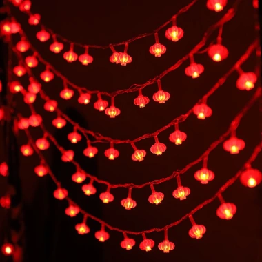 Dây đèn LED lồng đèn khía nhỏ trang trí Tết 5m-10m, may mắn, giá 49.000₫ 2