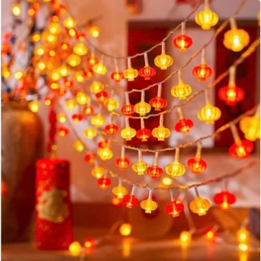 Dây đèn LED lồng đèn khía nhỏ trang trí Tết 5m-10m, may mắn, giá 49.000₫ 5