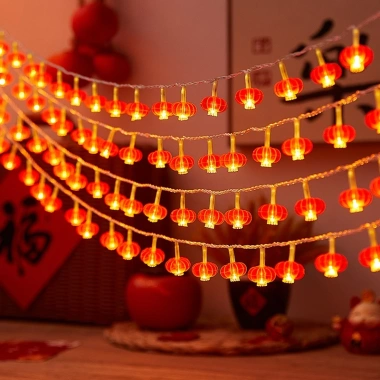 Dây đèn LED lồng đèn khía nhỏ trang trí Tết 5m-10m, may mắn, giá 49.000₫ 6