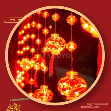 Dây Đèn LED Lồng Đèn Ngang 4-5m Đầu Nối Dài Chống Thấm Ngoài Trời - Tết 2.025 50k