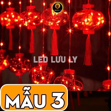 Dây Đèn LED Lồng Đèn Ngang 4-5m Đầu Nối Dài Chống Thấm Ngoài Trời - Tết 2.025 50k