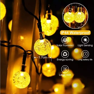 Dây đèn LED năng lượng mặt trời chống nước - Trang trí sân vườn, giá chỉ 69.999 VND