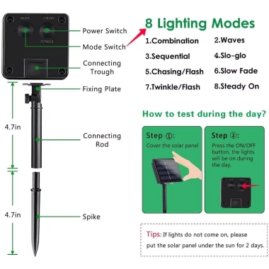 Dây đèn LED năng lượng mặt trời chống nước - Trang trí sân vườn, giá chỉ 69.999 VND 8 Dây đèn LED năng lượng mặt trời chống nước - Trang trí sân vườn, giá chỉ 69.999 VND 8