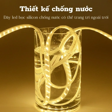 Dây đèn LED ngoài trời 30m‑5m siêu sáng 2 hàng, chống nước, kèm nguồn điều khiển - giá chỉ 73.000₫ 5