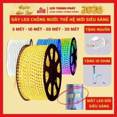 Dây đèn LED ngoài trời 30m‑5m siêu sáng 2 hàng, chống nước, kèm nguồn điều khiển - giá chỉ 73.000₫ 9