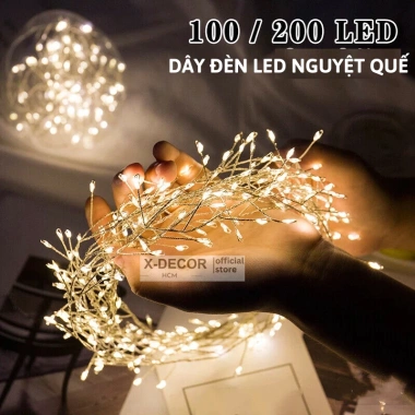 Dây Đèn LED Nguyệt Quế Vàng Nắng 10M Chỉnh Độ Đèn Rễ Cây Cây Thông Noel Giá 195k