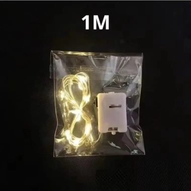 Dây đèn LED nháy 100 bóng vàng 1m, 3 chế độ, có pin - Trang trí Tết, Giáng sinh 8