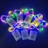 Dây đèn LED nháy 100 bóng vàng 1m, 3 chế độ, có pin - Trang trí Tết, Giáng sinh 10