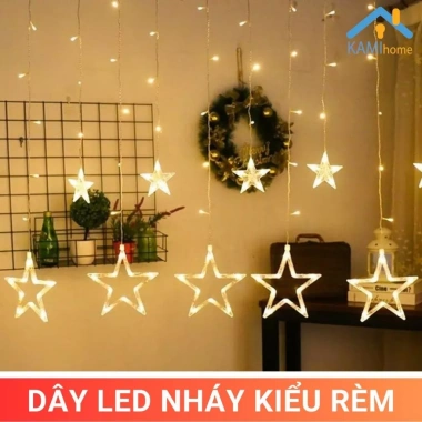 Dây đèn LED nháy cây thông Noel kiểu Rèm - Trang trí nội thất quán cafe, Giáng sinh, Tết, giảm giá 21% chỉ 79.000₫