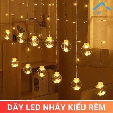 Dây đèn LED nháy cây thông Noel kiểu Rèm - Trang trí nội thất quán cafe, Giáng sinh, Tết, giảm giá 21% chỉ 79.000₫