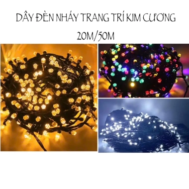 Dây Đèn LED Nháy Chớp Kim Cương 50m - Trang Trí Tết & Sinh Nhật - Ngoài Trời - 50.000đ