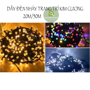 Dây Đèn LED Nháy Chớp Kim Cương 50m - Trang Trí Tết, Sinh Nhật, Ngoài Trời - 75.000đ