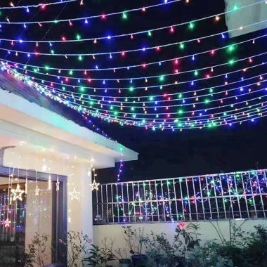 Dây đèn LED nháy đa màu 10-100m, chớp 10m/20m/30m/50m/100m - Trang trí cây, nhà, sân vườn, giảm giá 60.000đ