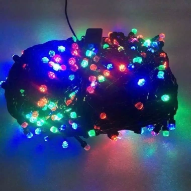 Dây đèn LED nháy kim cương 14m/31m, bóng LED to, hộp điều khiển đa chế độ, giá 87.000₫