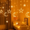 Dây đèn LED nháy rèm trăng sao, trang trí Giáng Sinh, Noen Lễ Tết ngoài trời, giá 108k 2