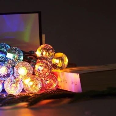 Dây Đèn LED Pha Lê 5-10m Năng Lượng Mặt Trời Chống Nước 8 Kiểu Nháy Trang Trí Ngoại Cảnh 6