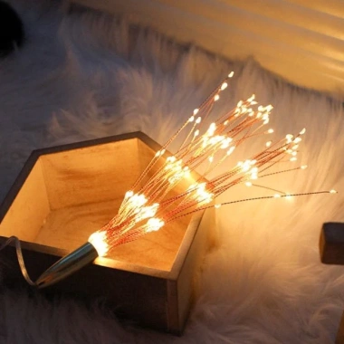 Dây đèn LED pháo hoa 3m bộ 5 dây ánh sáng vàng đa màu, trang trí lễ Tết giảm giá