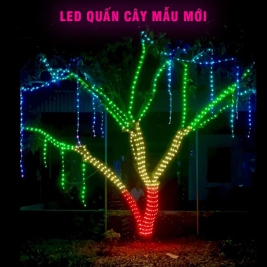 Dây đèn LED quấn cây trang trí đa màu, 300 nháy hiệu ứng, giảm giá 345k