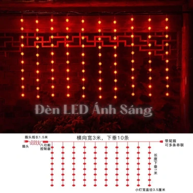 Dây đèn LED Rèm lồng 4,5m 10 sợi - Trang trí Lễ Tết, giá ưu đãi 185.000 VND 5
