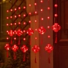 Dây đèn LED rèm lồng đỏ may mắn, trang trí Tết, chống thấm ngoài trời, 165k 9