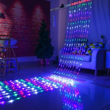 Dây đèn LED rèm thả mưa rơi thác nước - 8 chế độ nháy, giá chỉ 119.000₫