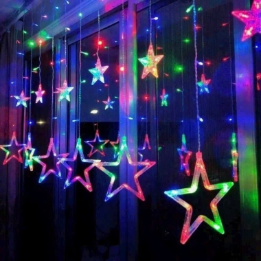 Dây đèn LED thả 10 ngôi sao nháy đa màu - Trang trí Noel, Giáng sinh, tiệc Năm Mới, giá 39.000đ