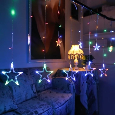 Dây đèn LED thả 10 ngôi sao nháy đa màu - Trang trí Noel, Giáng sinh, tiệc Năm Mới, giá 39.000đ