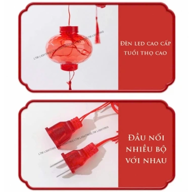 Dây Đèn LED Thả 3m 8 Chế Độ Lồng Đèn Chữ Phúc - Trang Trí Tết, Giá Ưu Đãi 165k 8
