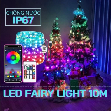 Dây Đèn LED Thông Minh 16 Triệu Màu Noel Tết Nháy Theo Nhạc App Remote 100k 8