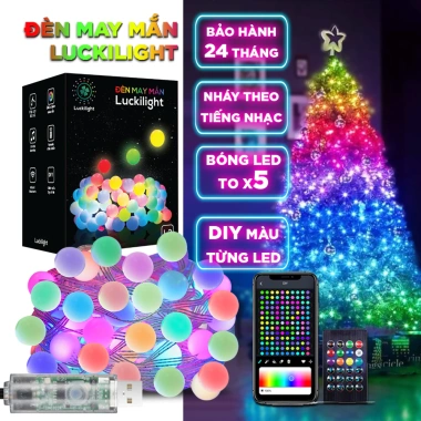 Dây Đèn LED Thông Minh 16 Triệu Màu Noel Tết Nháy Theo Nhạc App Remote 100k 10