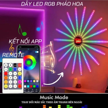Dây Đèn Led Tỏa Hoa Dán Tường Noen 16 Màu Cảm Biến Âm Thanh Nháy Theo Nhạc 200.000₫